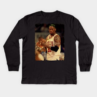 Dennis Rodman - Vintage Design Of Basketball Kids Long Sleeve T-Shirt